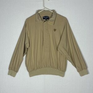 Vintage Polo Sport golf windbreaker jacket in khaki with embroidered logo
